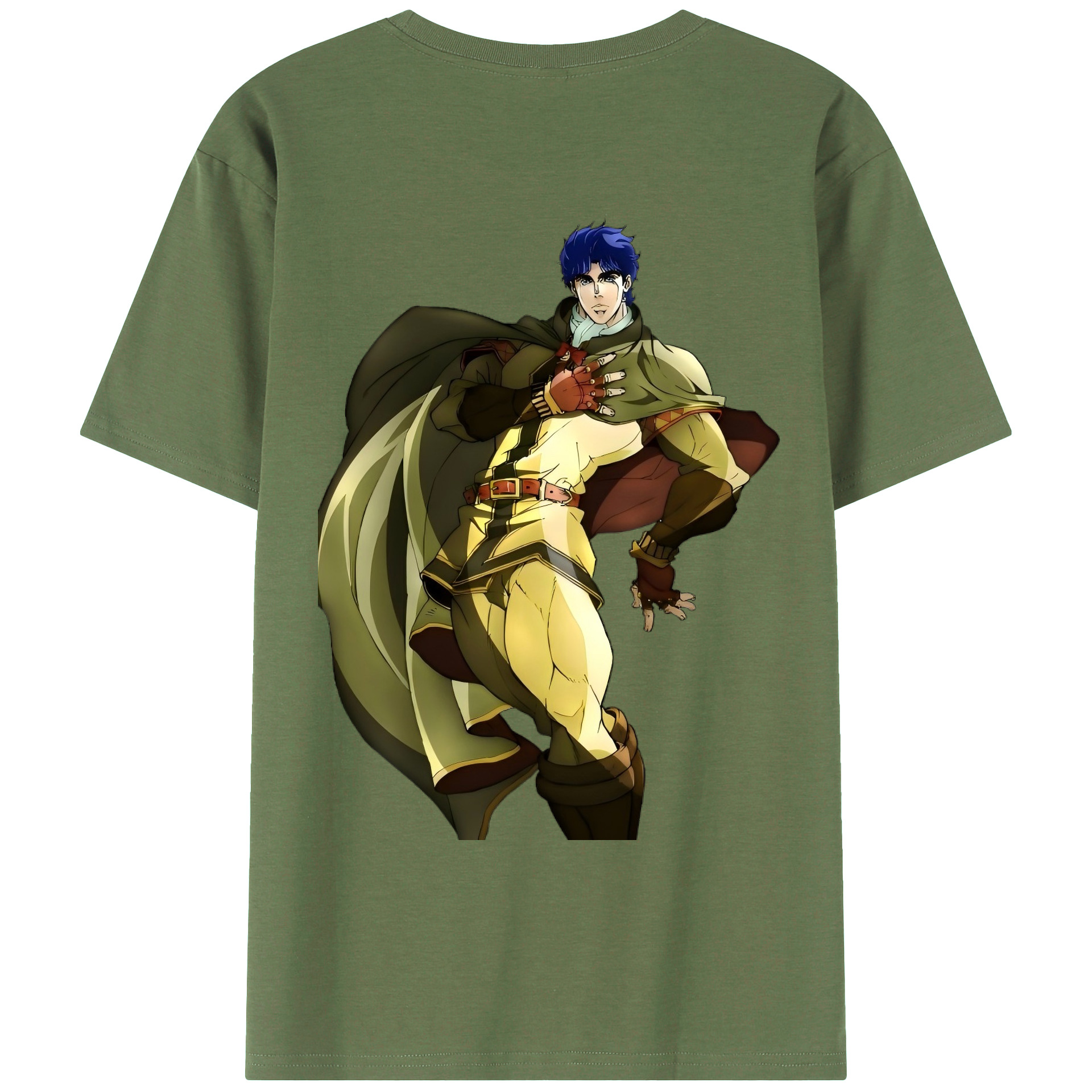 （画像用） ジョジョの奇妙な冒険 /ジョナサン?ジョースター JoJo's Bizarre Adventure Jonathan Joestar 綿100％ メンズ半袖Tシャツ（バックプリント） 通気性